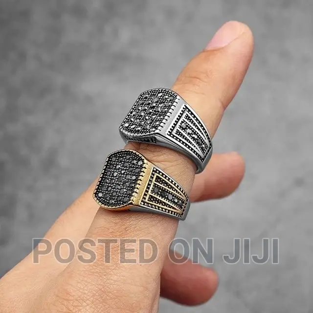 Personalized Retro Diamond Rings Men's Titanium Steel