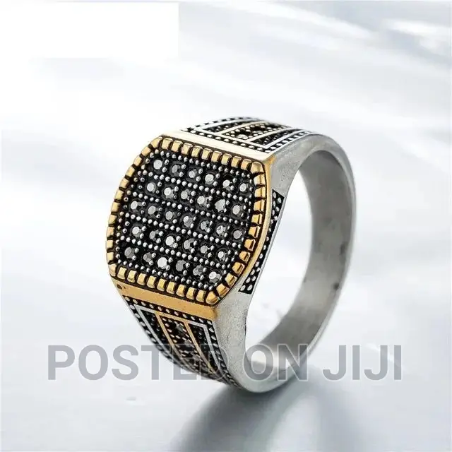 Personalized Retro Diamond Rings Men's Titanium Steel