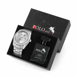 POLO AIR Men's Wristwatch and Perfume Set Combine in Giftbox