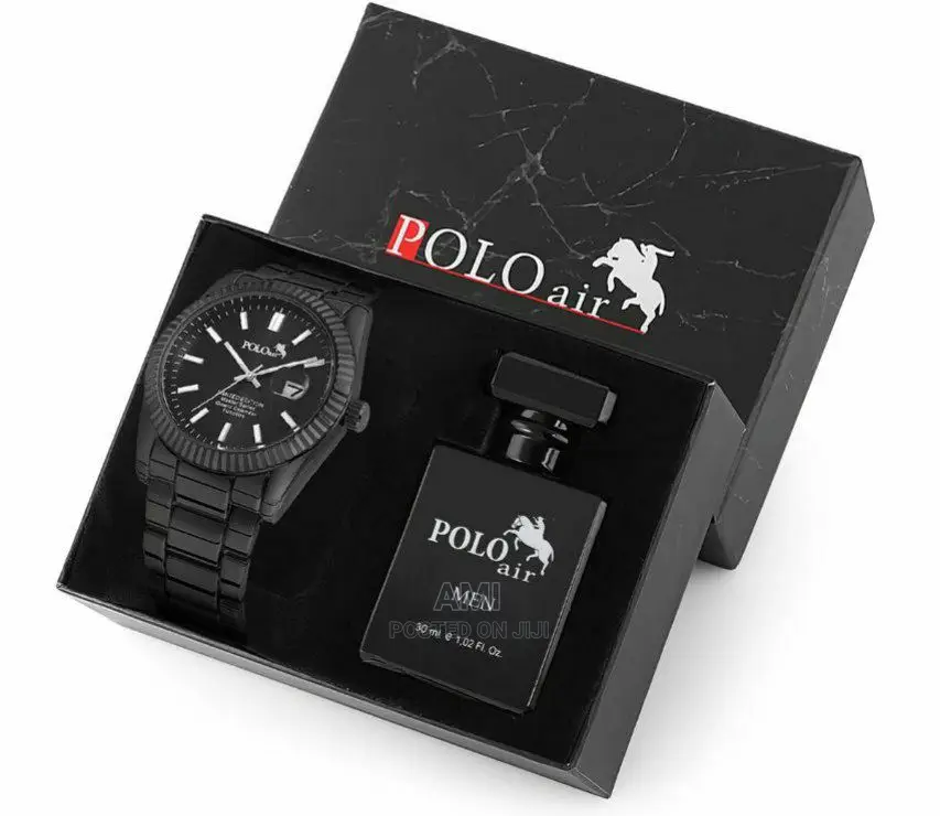 POLO AIR Men's Wristwatch and Perfume Set Combine in Giftbox