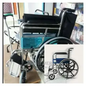 Solid Castor Fold Steel Wheelchair Fixed Armrest Legrest