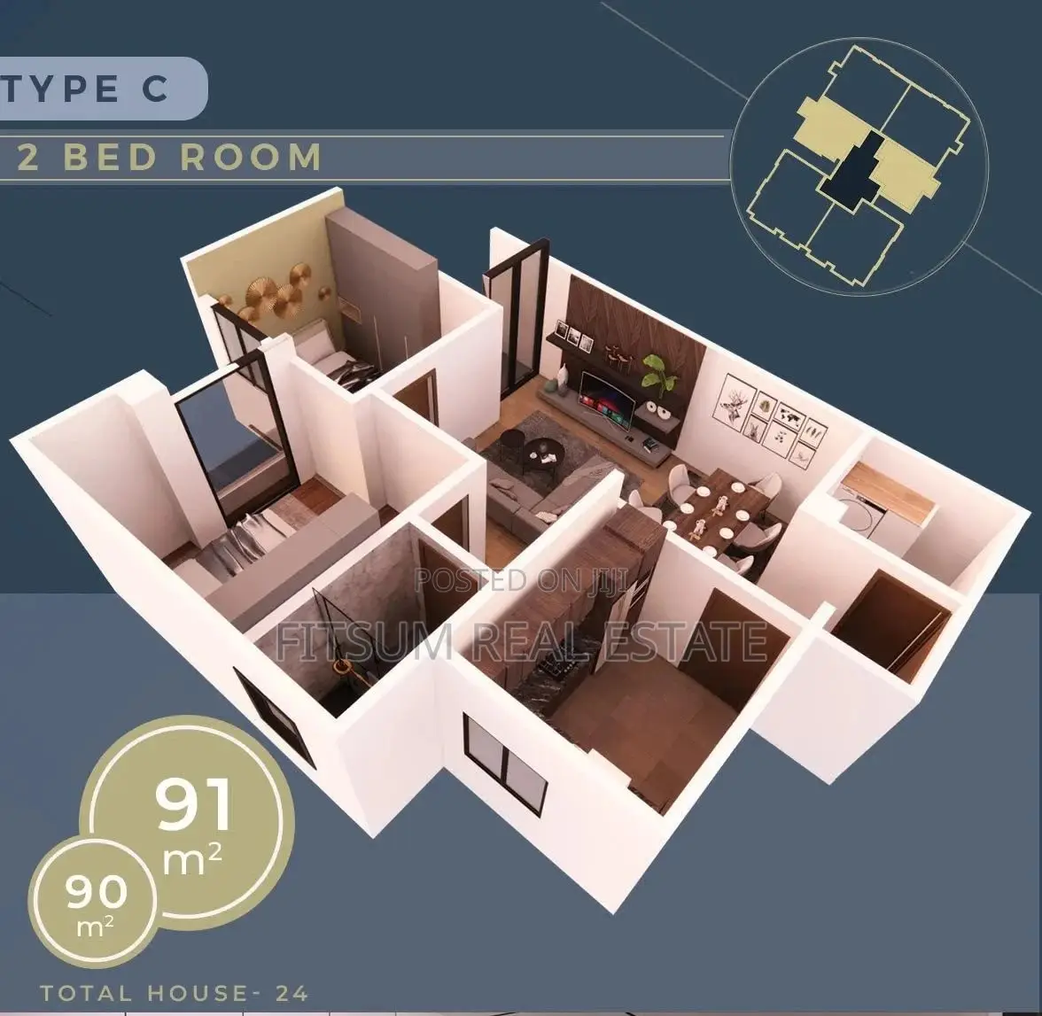 2bdrm Apartment in Jambo Real Estate, Bole for sale