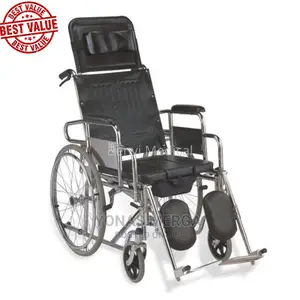 Toilet Pot, Detachable Armrest Swing-Away Footrest Black