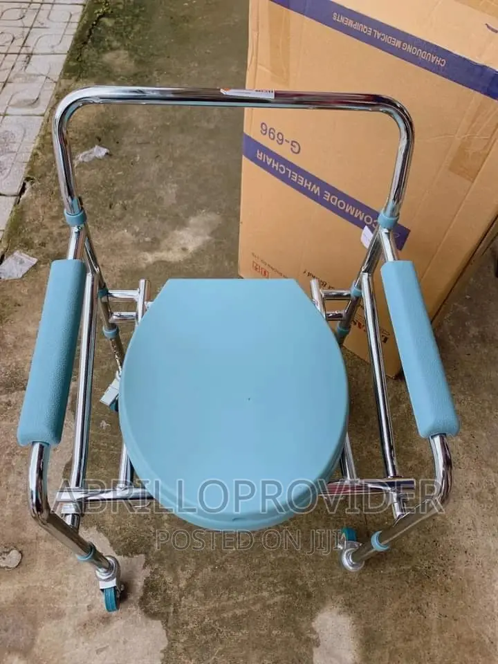 COMMODE CHAIR Height Adjustable With Toilet Pot and Led