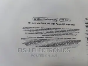 New Apple MacBook Pro 2023 M2 Max 16-Inch 32GB Apple M2 Ultra SSD 1T