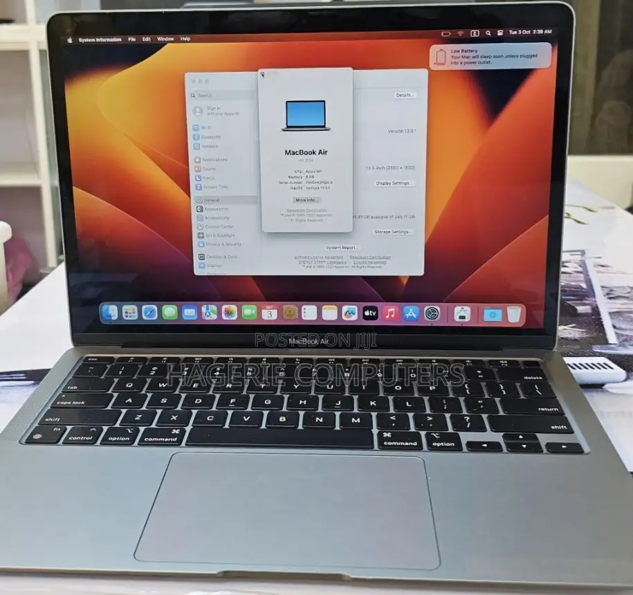 New Laptop Apple MacBook Air 8GB Apple M1 SSD 256GB