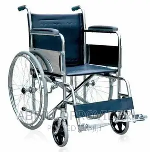 Folding Basic Manual Steel Wheelchair Standard Chrome