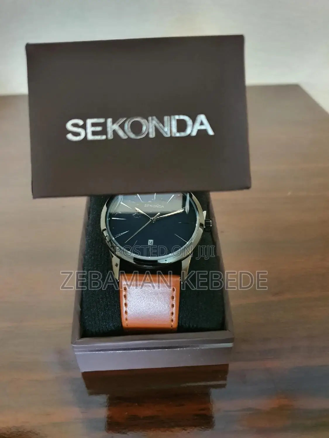 Original Sekonda Mens Watch With Blue Dial and Brown Leather