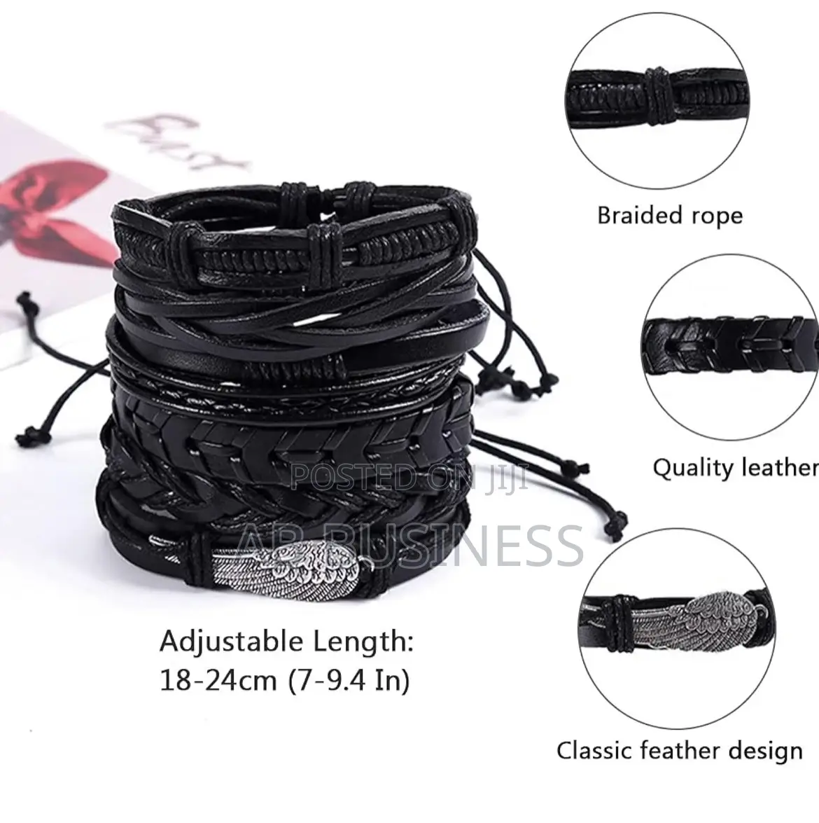 Jewdreamer Braided Leather Bracelets for Men Women