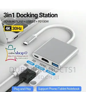 Usb C to Hdmi Multiport Adapter,3-in-1 Type-C Hub 3 in 1