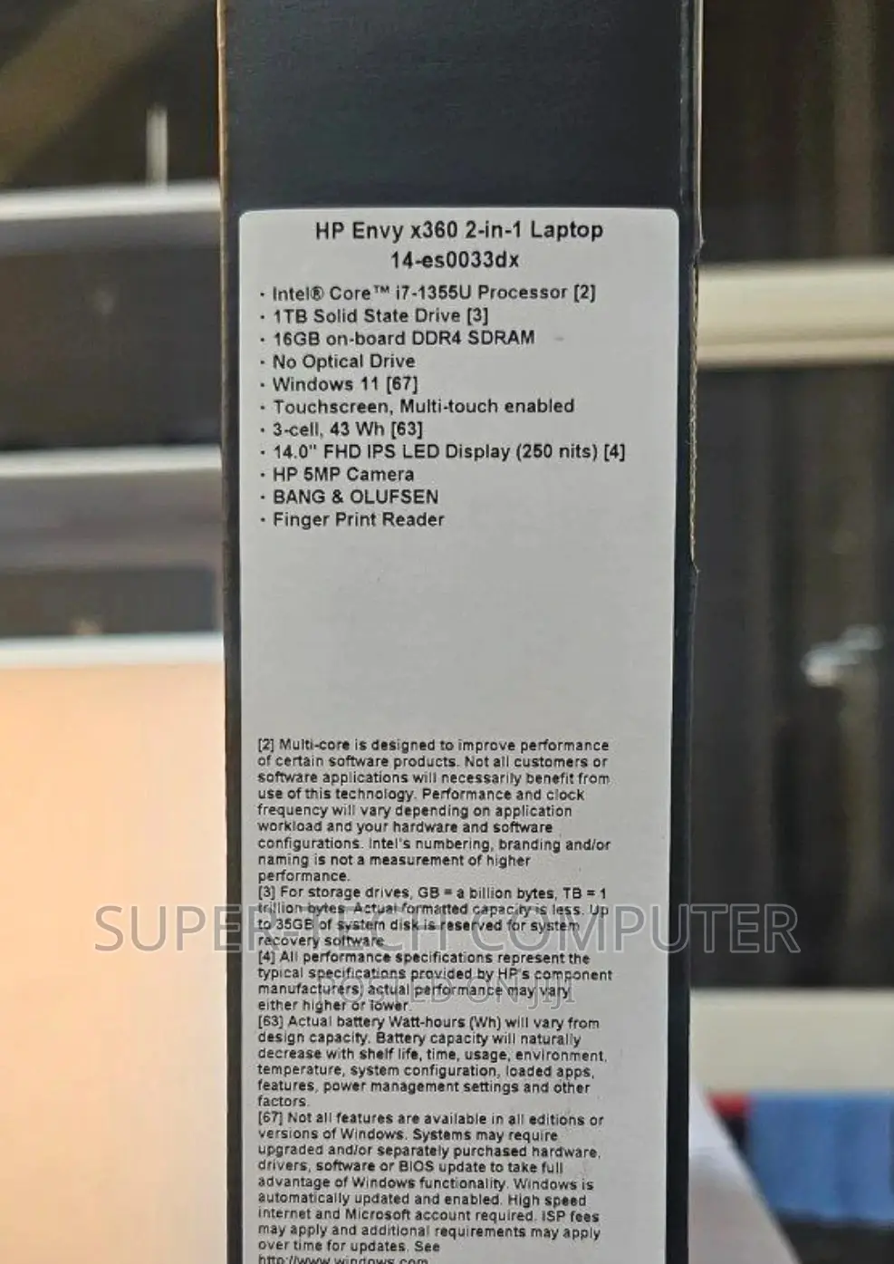 New Laptop HP Envy X360 16GB Intel Core I7 SSD 1T