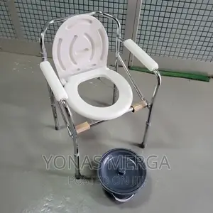 Probasics Drop Arm Commode With Removable Back, Bucket Lid