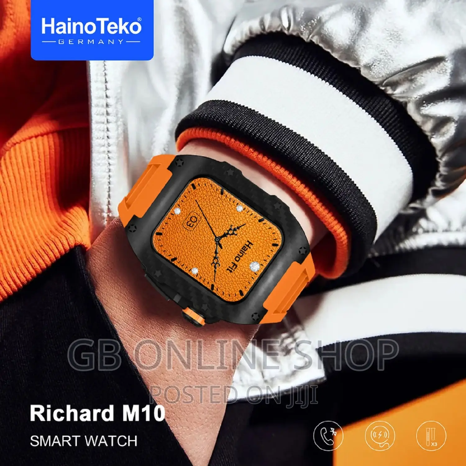 Hainoteko Richard M10 Smart Watch 3 Straps 1 Protection Case