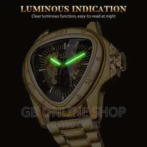 WINNER Mens Triangle Watch Steel Skeleton Automatic Watch