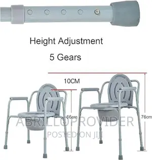 Adjust Height Folding Commode Chair Toilet Seat With Bucket,