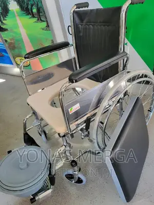 Commode Wheelchair/Basic Wheel Chair With Chrome Steel Frame