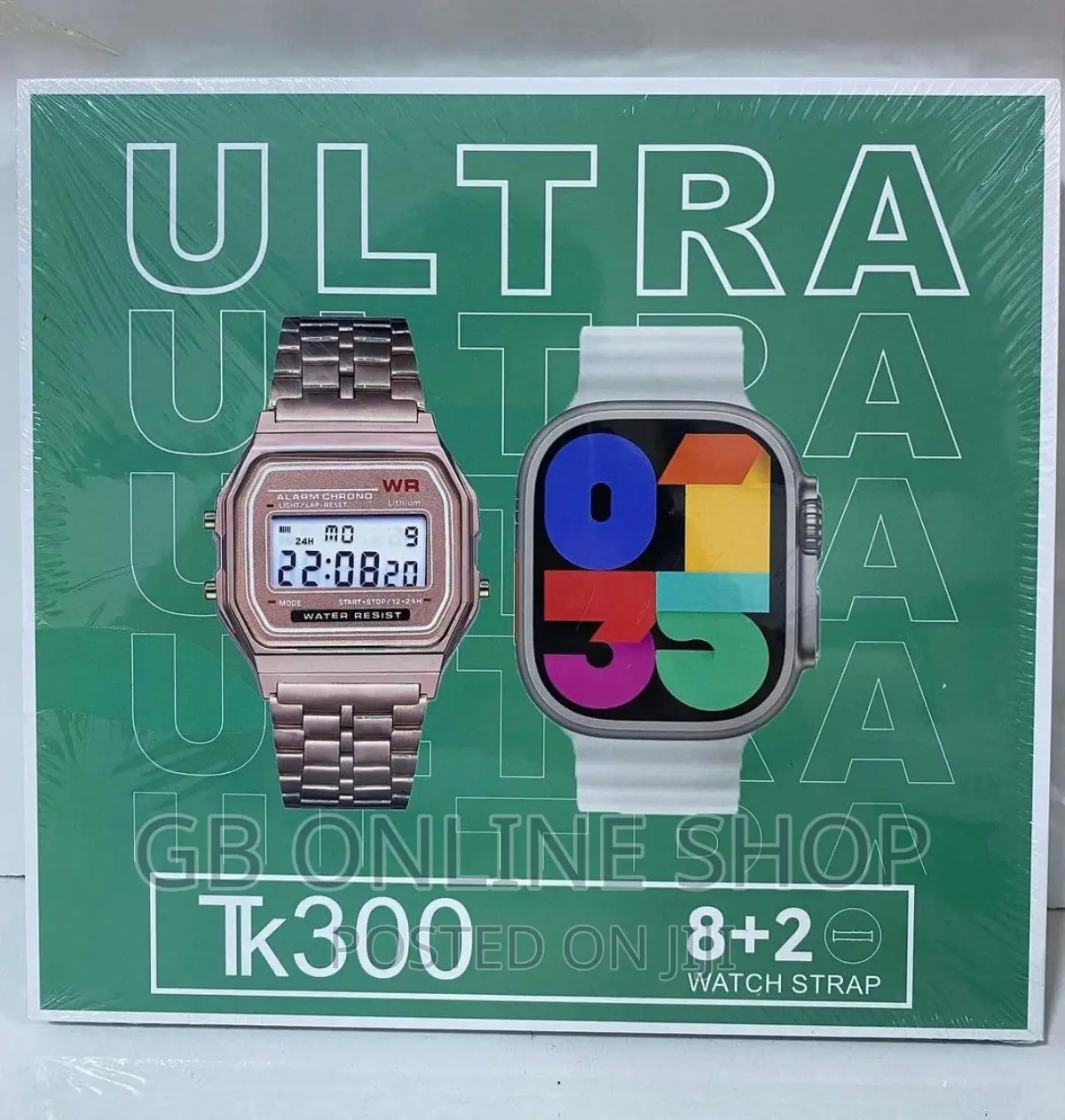 TK300 Ultra Smart Watch With 8 Straps+1 Luxury Digital Watch