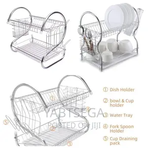 2 Layer Stainless Steel Dish Drainer