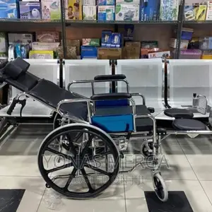 Wheelchair.-Adjustable Head Support Height and Angle: