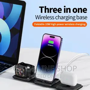3 In1 Portable Wireless Charger Charging Station 10W