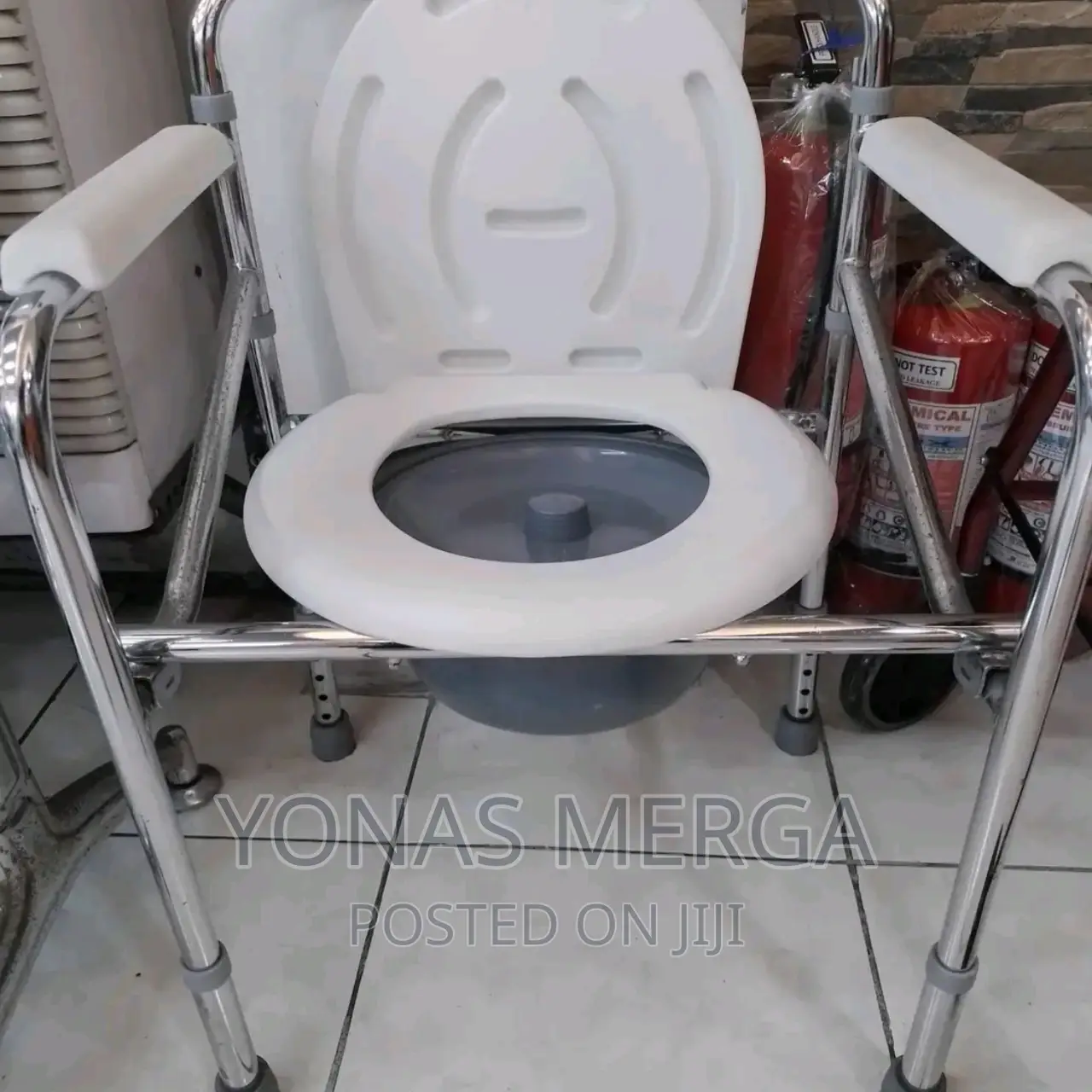 Toilet KME Commode Chair,Aluminium Frame, Height Adjustable
