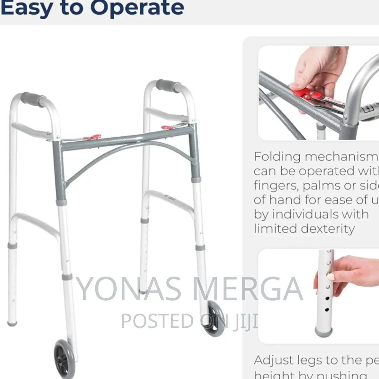 Easy-to-Use, Push-Button Mechanisms Let Walkers Fold Easily