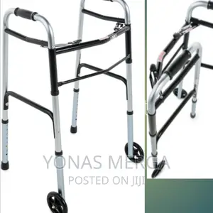 Roscoe Medical Walker Foldable Adult2 Button Walker W/5 Inch