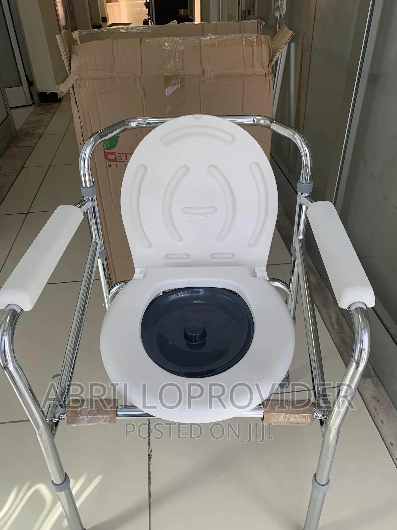 Foldable Height Adjustable Commode Chair=Elderly Seat Chair_
