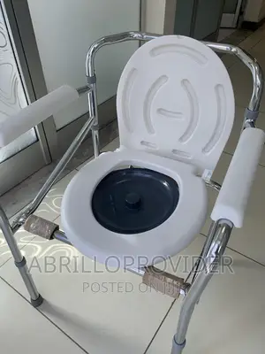 Portable Stainless Steel Toilet Chair, Folding Bedside Commo