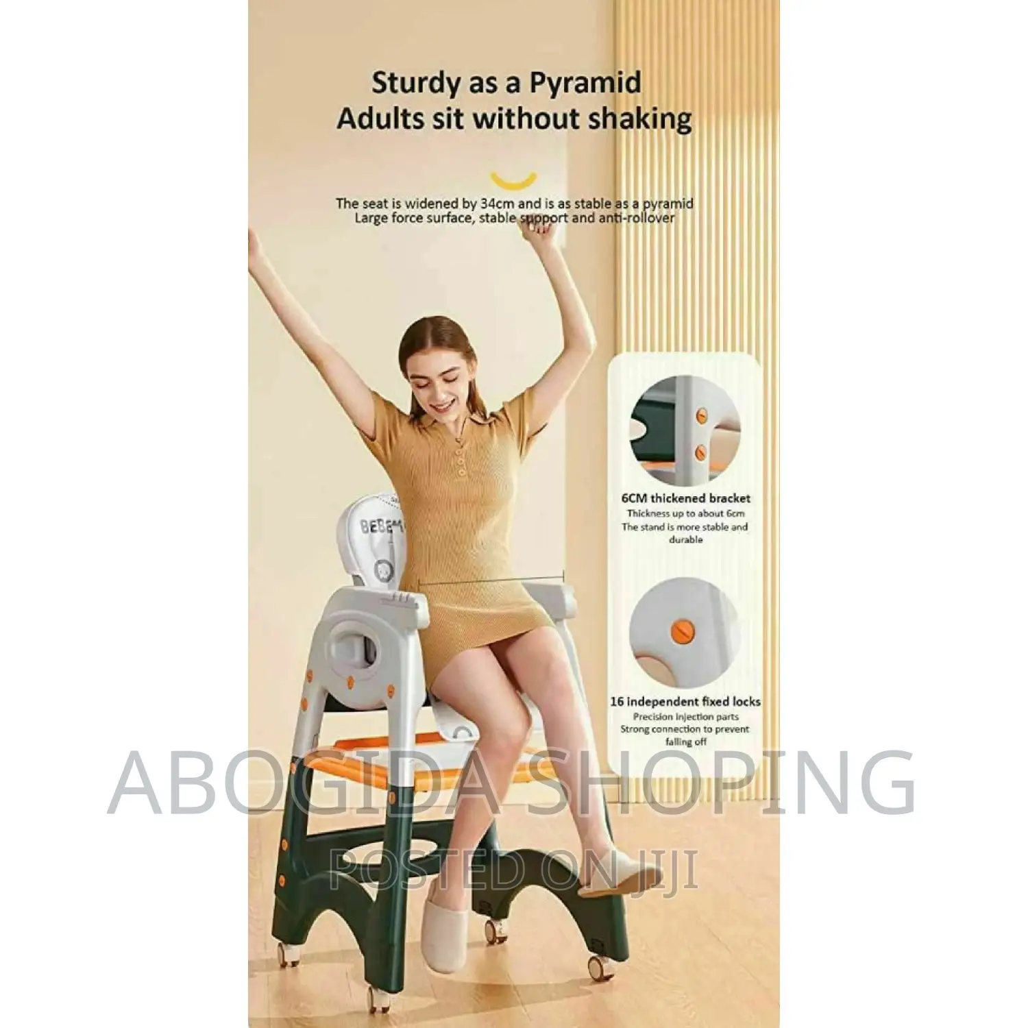 2in 1baby High Chair በጣም ጠንካራ እና አስተማማኝ ምቹ