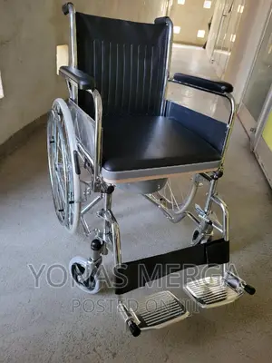 Wheelchair Commode Pu Seat, Solid Castors Importer-Unificare