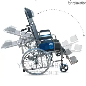 Toilet Wheelchair Dual Functions at Back for Reclining Brake