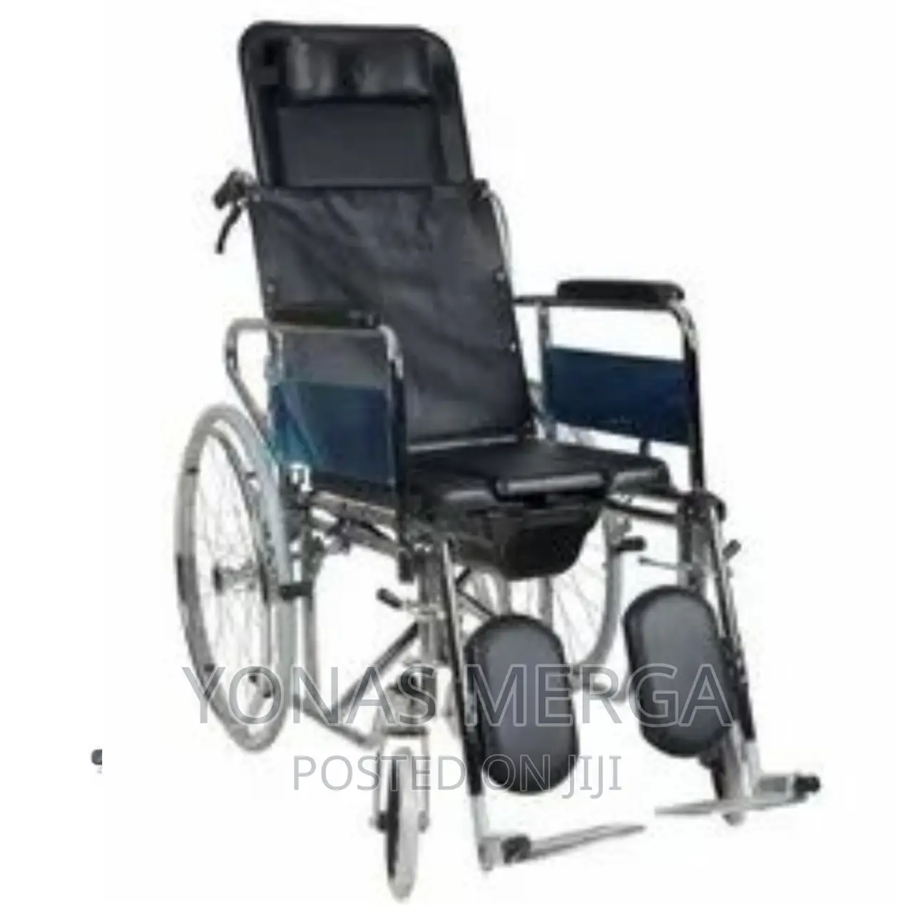 Tonpop High Recline Back Folding Manual Commode Wheelchair