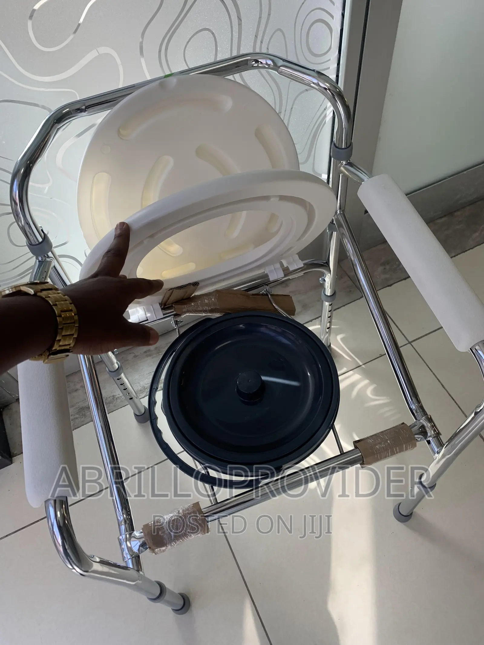 Bedside Commode With Bucket, Adjustable Padded Commode Chair