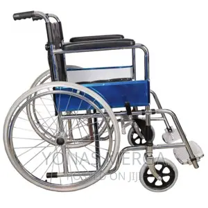Wheelchair CHROME PLATED Tubular Frame Strong Double Leather