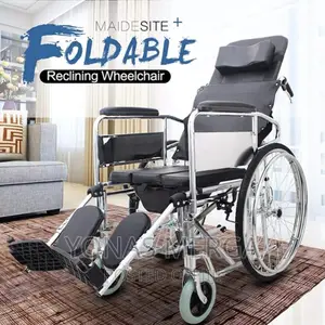 COMMODE WHEELCHAIR- Bucket Can Be Installed Under the Seat