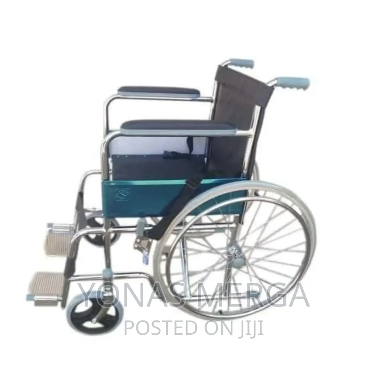 Wheelchair for Old People Patients, Metallic Silver Finish
