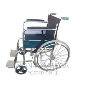 Wheelchair for Old People Patients, Metallic Silver Finish