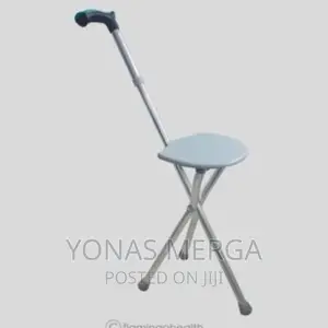Adjustable Folding Cane Seat, Aluminum Alloy Crutch Chair