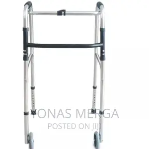 Two-Button Folding Walker With Wheels Skis-Adult|PP4245-00rs