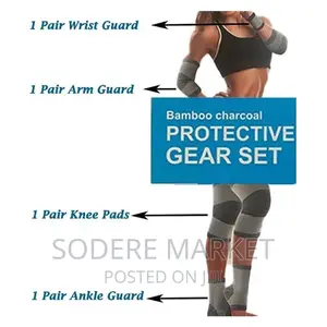 8pcs Bamboo Charcoal Fitness Protective Gear Set