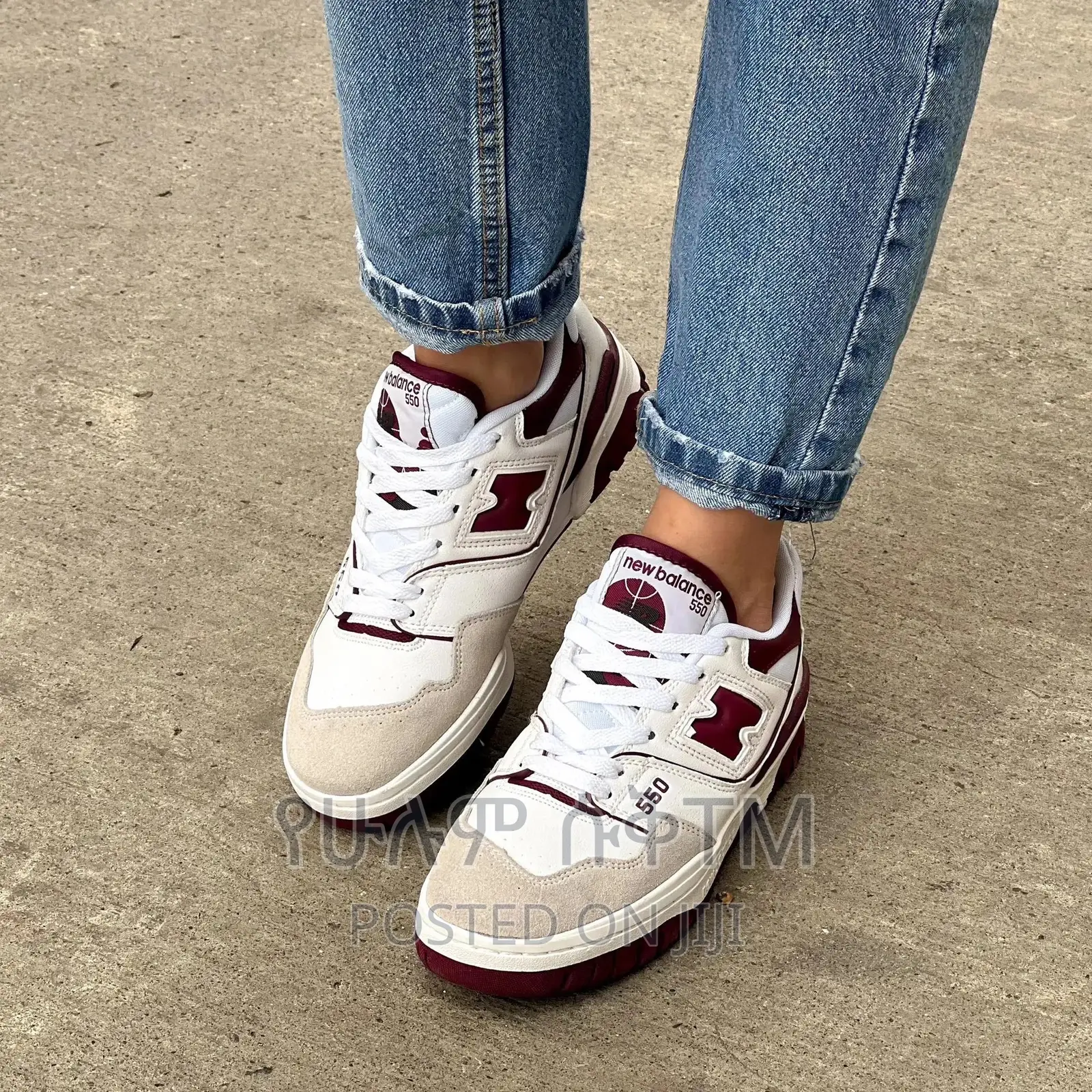 Original New Balance 550 'Burgundy/White' Shoes