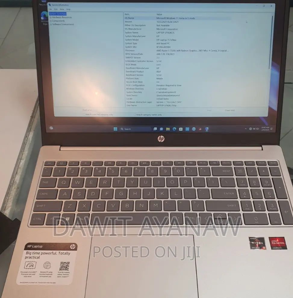 New Laptop HP 16GB AMD Ryzen 5 SSD 256GB