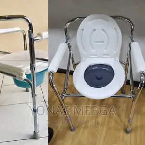 Toilet Chair Wide Seat and Adjustable, Foldable Shower Chair