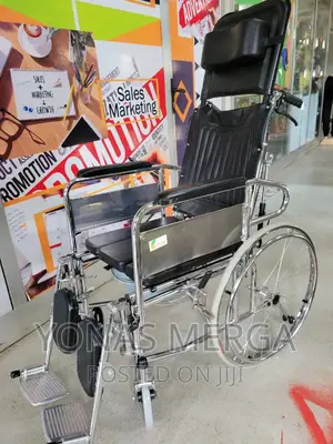 Bed/Toilet Wheelchair Transport Chair W/Comfortable Armrest