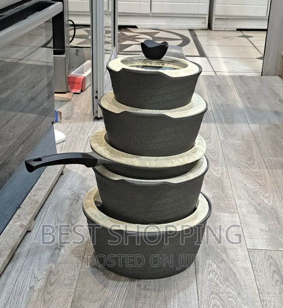 Momcoc Granite Cookware ኦሪጂናል ድስት 5 in 1