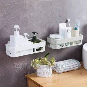 Single Layer Sucker Shelf, Bathroom Storage Rack With Hold