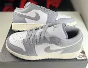 Origional Nike Air Jordan 1 Low Vintage Grey GS Shoes