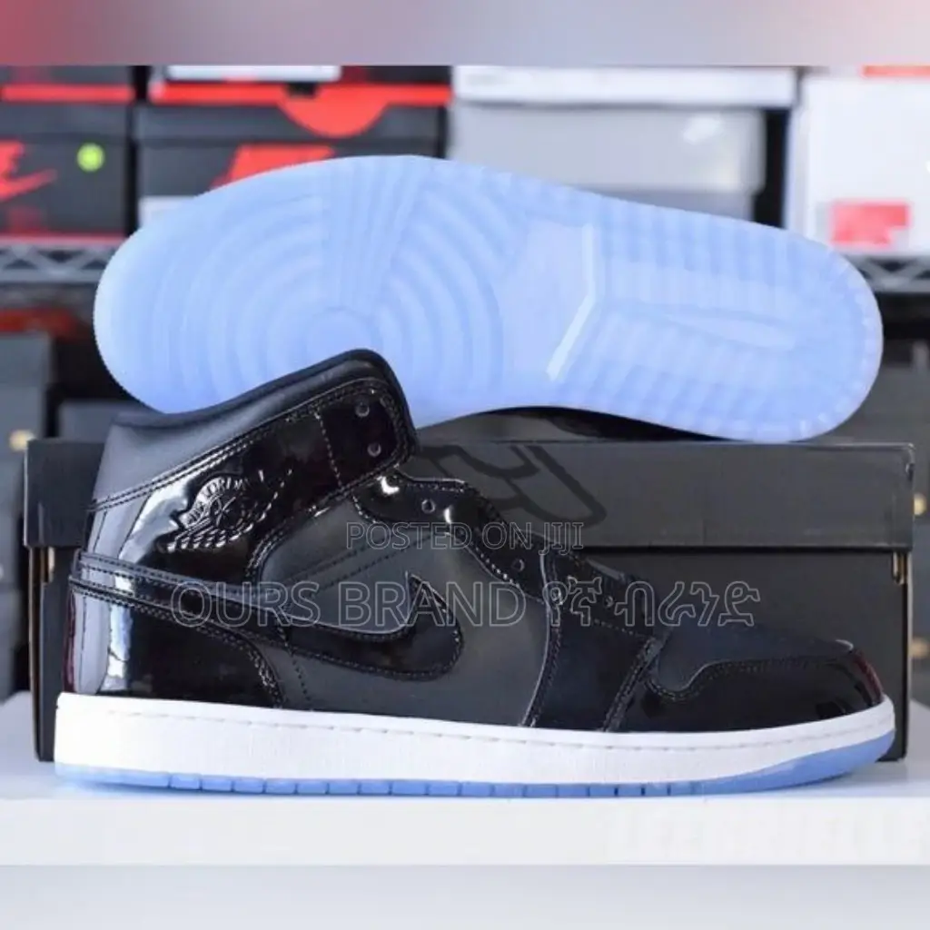 Air Jordan 1 Mid Space Jam Black Concord White Shoes
