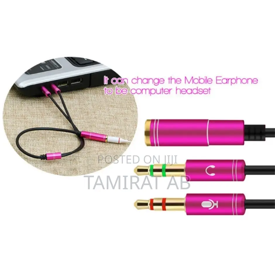 3.5mm Female to Dual 3.5mm TRS Male Audio Headphone Splitter